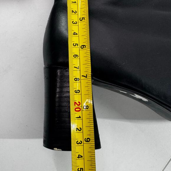 VTG Y2K  90s White Mountain  Chunky  Black Leather  Square Toe Boots Size 10 - Picture 9 of 10